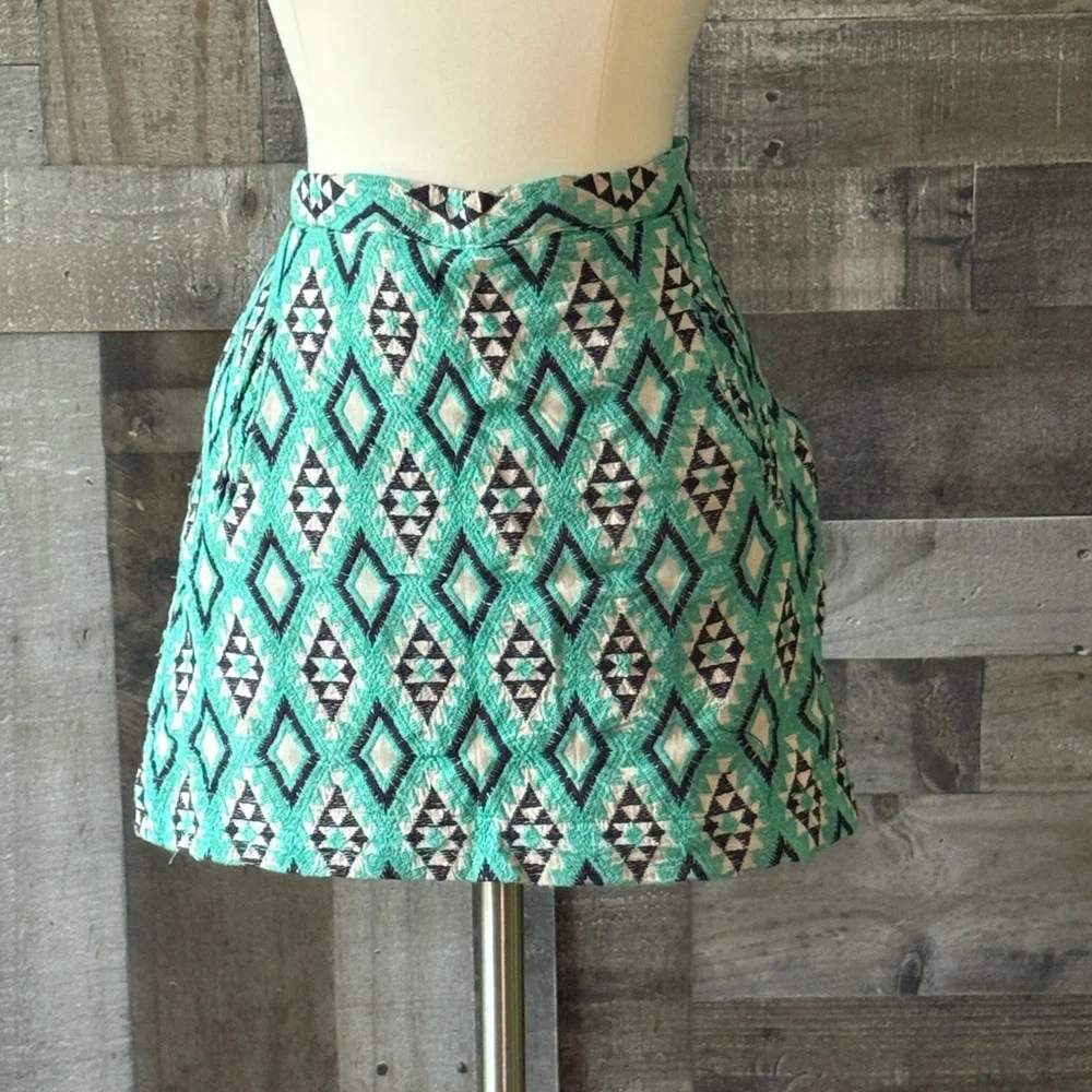 Lovemarker mini skirt small festival boho chic diamond embroidery Mermaidcore